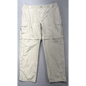 Columbia Crested‎ Butte Convertible Pants Mens Large (38x32) Ripstop Beige Cargo